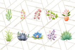 Fantasy Botanical Clipart PNG, Unique Whimsical Plant Art Product Image 3