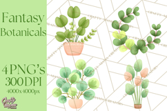 Fantasy Botanical Clipart PNG, Unique Whimsical Plant Art Product Image 1