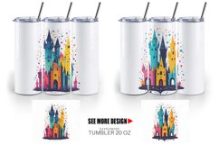 Fantasy Castle Tumbler Sublimation Wrap Product Image 3