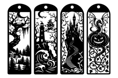 Fantasy Castle &amp; Dragon Laser Cut Bookmarks SVG Product Image 2
