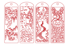 Fantasy Castle &amp; Dragon Laser Cut Bookmarks SVG Product Image 3