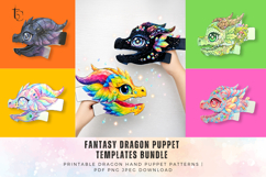 10 Fantasy Dragon Puppet Templates Product Image 2