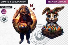 Fantasy Easter clipart, Easter bunny, Easter egg sublimation Product Image 1