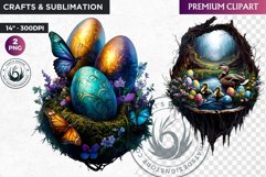 Fantasy Easter clipart, Easter bunny, Easter egg sublimation Product Image 1