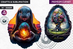 Fantasy Easter clipart, Easter bunny, Easter egg sublimation Product Image 1