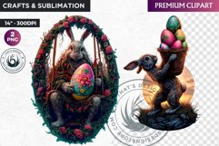 Fantasy Easter clipart, Easter bunny, Easter egg sublimation Product Image 1