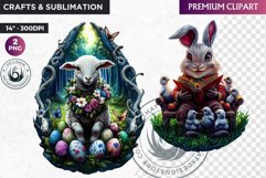 Fantasy Easter clipart, Easter bunny, Easter egg sublimation Product Image 1