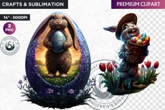 Fantasy Easter clipart, Easter bunny, Easter egg sublimation Product Image 1
