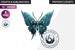 Fantasy Elemental Butterfly PNG Clipart, Magic Insect Product Image 1