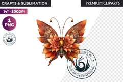 Fantasy Elemental Butterfly PNG Clipart, Magic Insect Product Image 1
