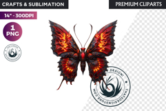 Fantasy Elemental Butterfly PNG Clipart, Magic Insect Product Image 1