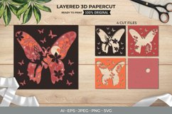 3D Shadow Box Fairy in Butterfly Layered Papercut Product Image 1