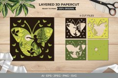 3D Shadow Box Forest Fairy in Butterfly Layered Papercut Product Image 1