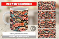 Mug sublimation design Fantasy Flower Background Product Image 1