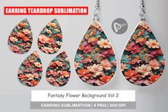 Earring teardrop sublimation design Fantasy Flower Product Image 1