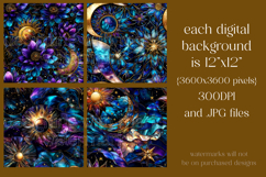 Fantasy Pattern, Sun Moon Seamless Pattern, Stained Glass 3 Product Image 2