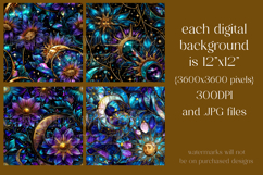 Fantasy Pattern, Sun Moon Seamless Pattern, Stained Glass 4 Product Image 2