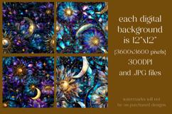 Fantasy Pattern, Sun Moon Seamless Pattern, Stained Glass 5 Product Image 2