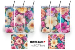 Fantasy Flowers Watercolor | Tumbler Sublimation Wrap Product Image 2