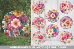 Fantasy Flowers Watercolor Wind Spinner | Sublimation Spinne Product Image 1