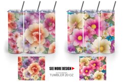 Fantasy Flowers Watercolor | Tumbler Sublimation Wrap Product Image 3