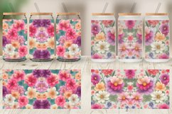 Fantasy Flowers Watercolor Glass Can Wraps Product Image 3
