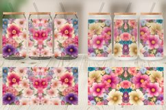 Fantasy Flowers Watercolor Glass Can Wraps Product Image 4