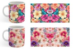 Fantasy Flowers Watercolor | Mug sublimation design Product Image 3