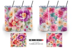 Fantasy Flowers Watercolor | Tumbler Sublimation Wrap Product Image 5