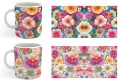 Fantasy Flowers Watercolor | Mug sublimation design Product Image 4