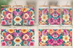 Fantasy Flowers Watercolor Glass Can Wraps Product Image 5