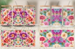 Fantasy Flowers Watercolor Glass Can Wraps Product Image 6