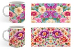 Fantasy Flowers Watercolor | Mug sublimation design Product Image 6