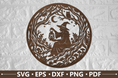 Fantasy Forest Witch Laser Cut File Product Image 1