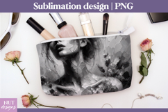 Monochrome Woman Cosmetic Bag woman elegant makeup bag Product Image 1