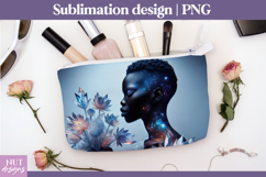 Galaxy Woman Cosmetic Bag Black woman makeup Product Image 1