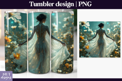 Enchanted Garden Lady Tumbler Wrap Fiery Floral woman Product Image 1