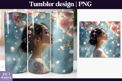 Blossom Breeze Beauty Tumbler Cherry blossom woman Tumbler Product Image 1