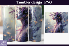 Twilight Bloom Woman Tumbler purple fantasy floral Tumbler Product Image 1
