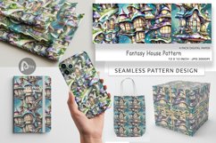 Digital Paper Fantasy House Pattern Product Image 1
