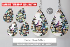 Earring Teardrop Fantasy House Pattern Product Image 1