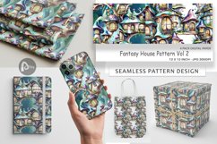 Digital Paper Fantasy House Pattern Product Image 1