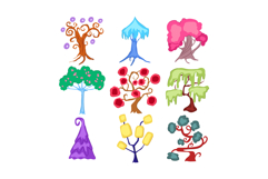 fantasy magic tree set cartoon Product Image 1