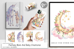 Fantasy Mom Creatures Digital Paper Product Image 1