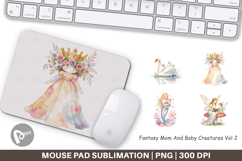 Fantasy Mom Baby Creatures Mouse Pad Product Image 1