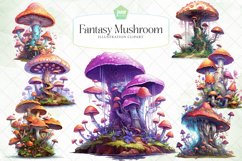 Fantasy Mushroom Watercolor Sublimation Product Image 1