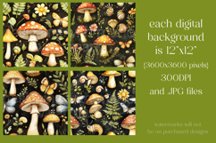 Fantasy Pattern, Seamless Mushrooms Pattern, Moths, s1 Product Image 2
