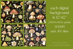 Fantasy Pattern, Seamless Mushrooms Pattern, Moths, s2 Product Image 2