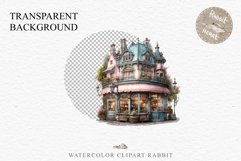 Fantasy Pastel Store Bakery Shop Cafe House Architecture PNG Watercolor Transparent invitation t-shirt designs sublimation nursery printable art junk journaling Fantasy Pastel Store, Shop Clipart, Cafe House png, Floral Bakery Transparent detailed clip ar