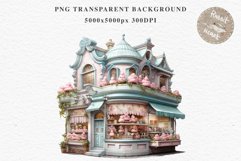 Fantasy Pastel Store Bakery Shop Cafe House Architecture PNG Watercolor Transparent invitation t-shirt designs sublimation nursery printable art junk journaling Fantasy Pastel Store, Shop Clipart, Cafe House png, Floral Bakery Transparent detailed clip ar